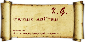 Krajnyik Györgyi névjegykártya